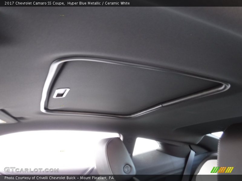 Hyper Blue Metallic / Ceramic White 2017 Chevrolet Camaro SS Coupe