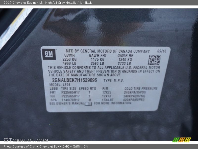 Nightfall Gray Metallic / Jet Black 2017 Chevrolet Equinox LS