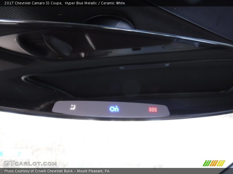 Hyper Blue Metallic / Ceramic White 2017 Chevrolet Camaro SS Coupe
