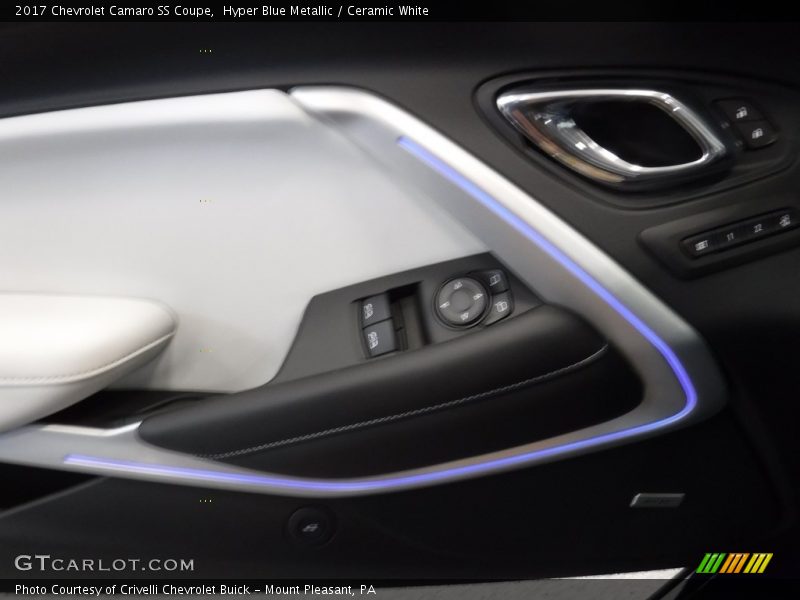 Hyper Blue Metallic / Ceramic White 2017 Chevrolet Camaro SS Coupe