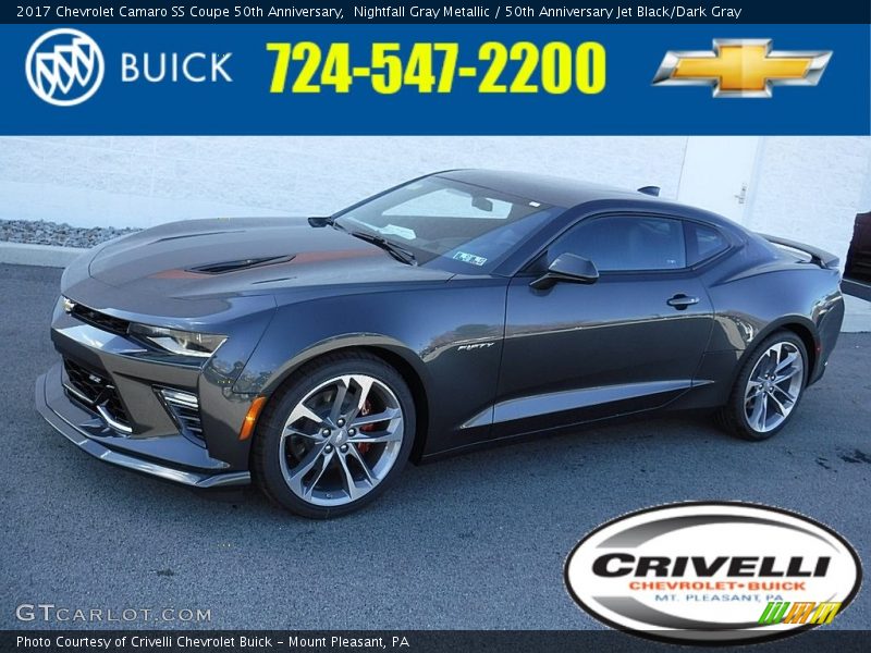 Nightfall Gray Metallic / 50th Anniversary Jet Black/Dark Gray 2017 Chevrolet Camaro SS Coupe 50th Anniversary