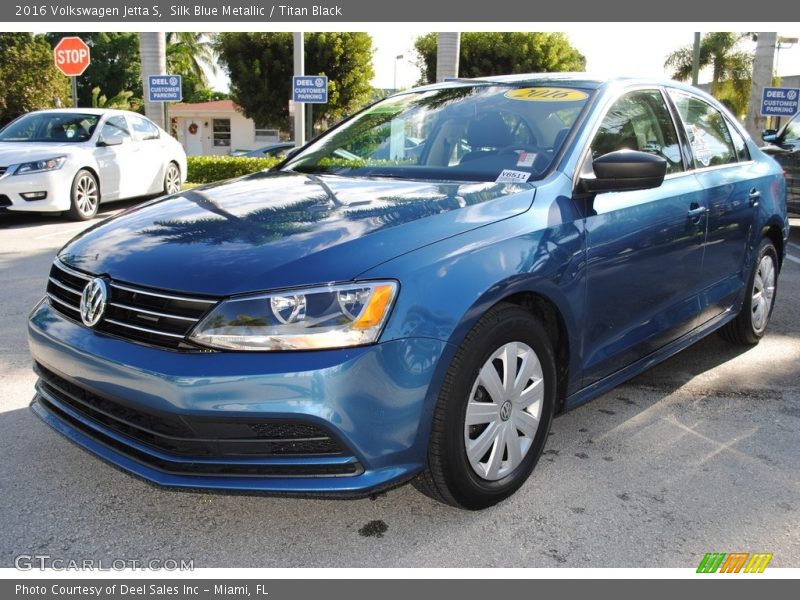 Silk Blue Metallic / Titan Black 2016 Volkswagen Jetta S