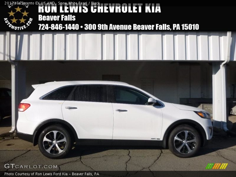 Snow White Pearl / Black 2017 Kia Sorento EX V6 AWD