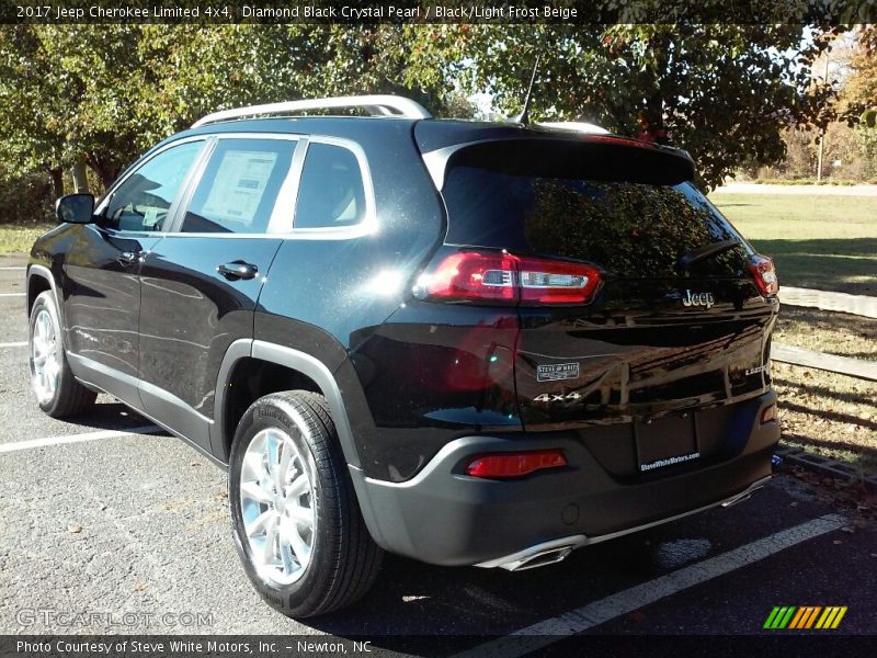 Diamond Black Crystal Pearl / Black/Light Frost Beige 2017 Jeep Cherokee Limited 4x4