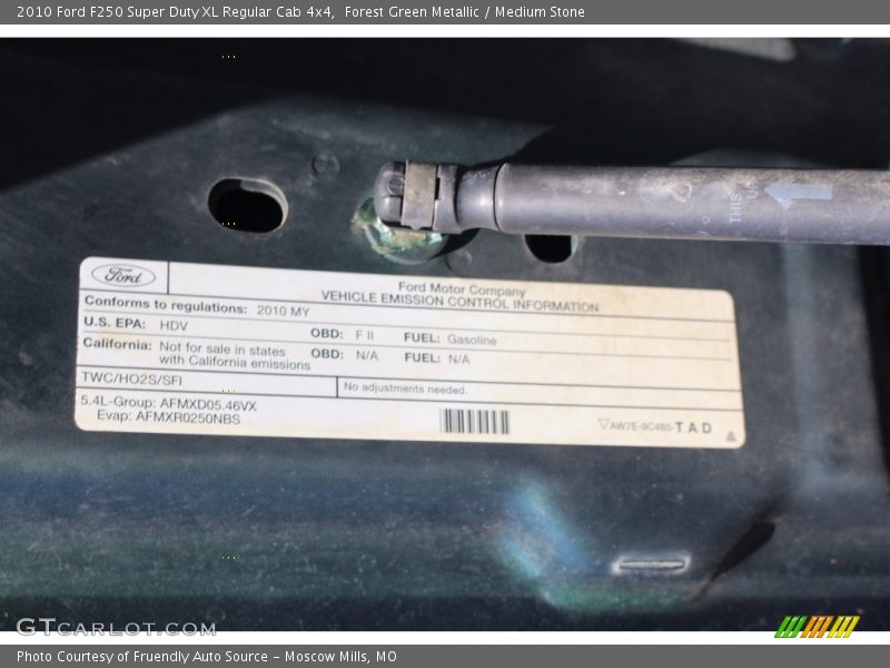 Forest Green Metallic / Medium Stone 2010 Ford F250 Super Duty XL Regular Cab 4x4