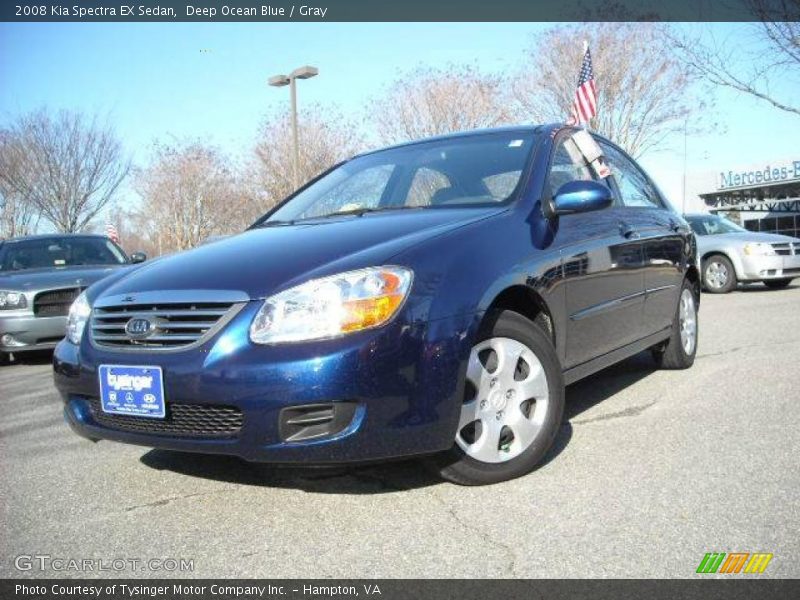Deep Ocean Blue / Gray 2008 Kia Spectra EX Sedan