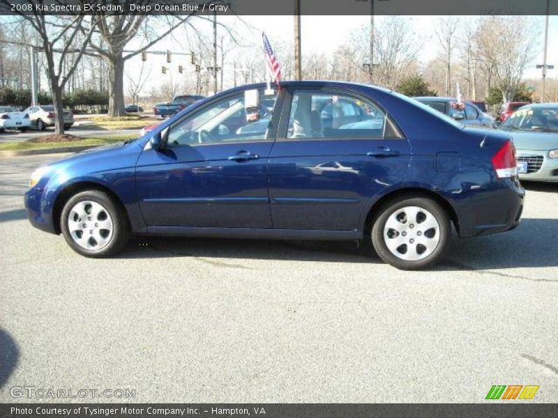 Deep Ocean Blue / Gray 2008 Kia Spectra EX Sedan