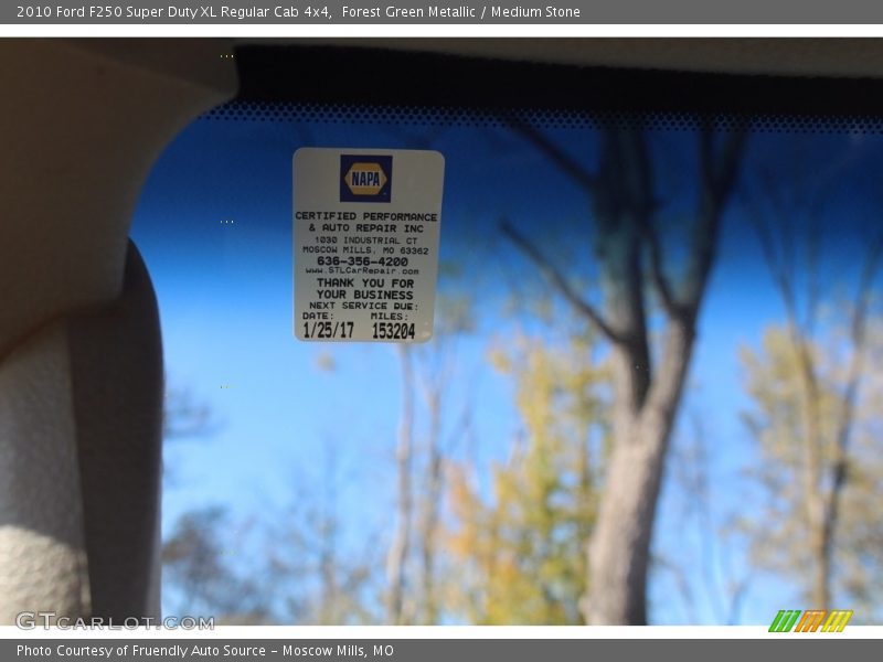 Forest Green Metallic / Medium Stone 2010 Ford F250 Super Duty XL Regular Cab 4x4
