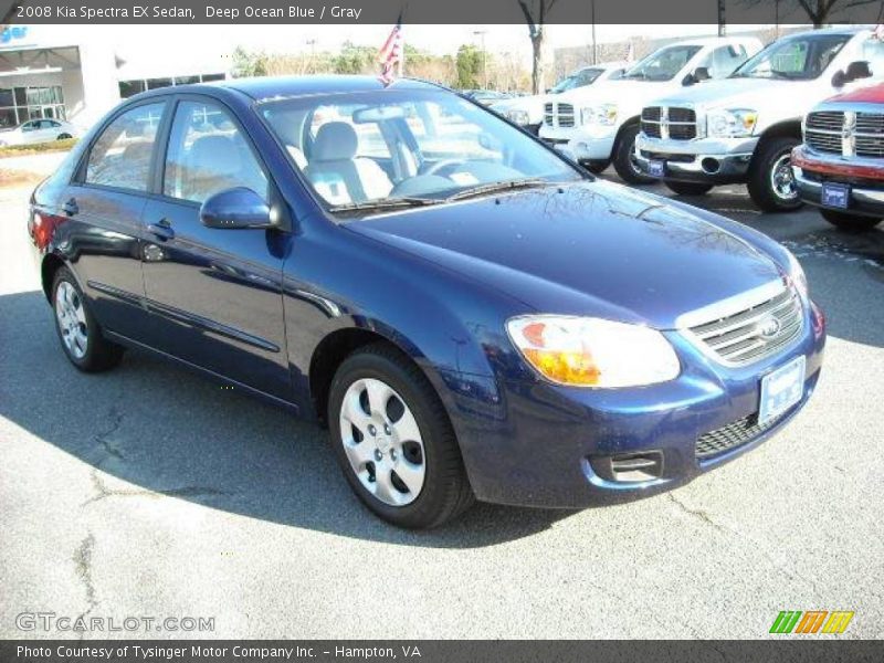 Deep Ocean Blue / Gray 2008 Kia Spectra EX Sedan