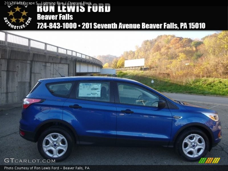 Lightning Blue / Charcoal Black 2017 Ford Escape S