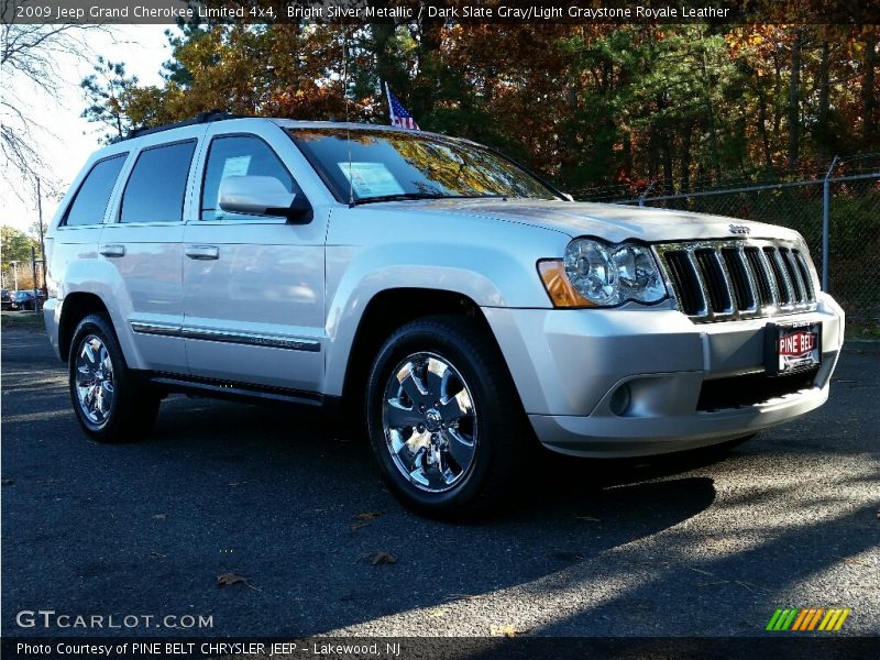 Bright Silver Metallic / Dark Slate Gray/Light Graystone Royale Leather 2009 Jeep Grand Cherokee Limited 4x4
