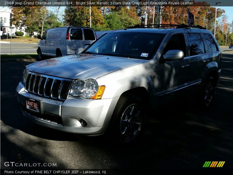 Bright Silver Metallic / Dark Slate Gray/Light Graystone Royale Leather 2009 Jeep Grand Cherokee Limited 4x4