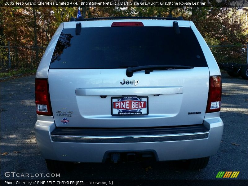 Bright Silver Metallic / Dark Slate Gray/Light Graystone Royale Leather 2009 Jeep Grand Cherokee Limited 4x4