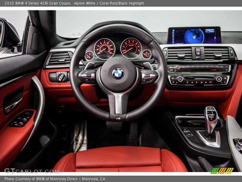 Alpine White / Coral Red/Black Highlight 2015 BMW 4 Series 428i Gran Coupe