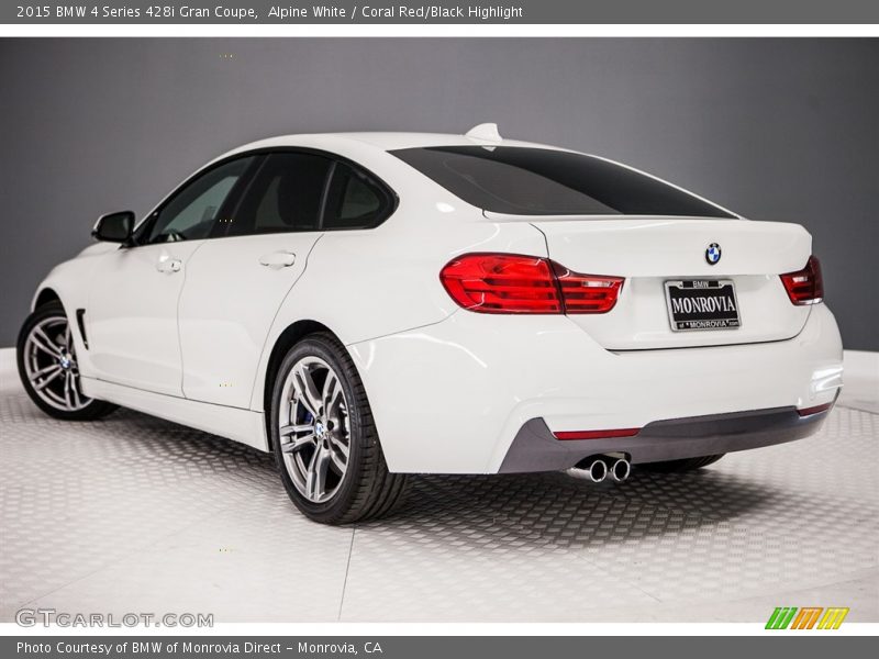 Alpine White / Coral Red/Black Highlight 2015 BMW 4 Series 428i Gran Coupe