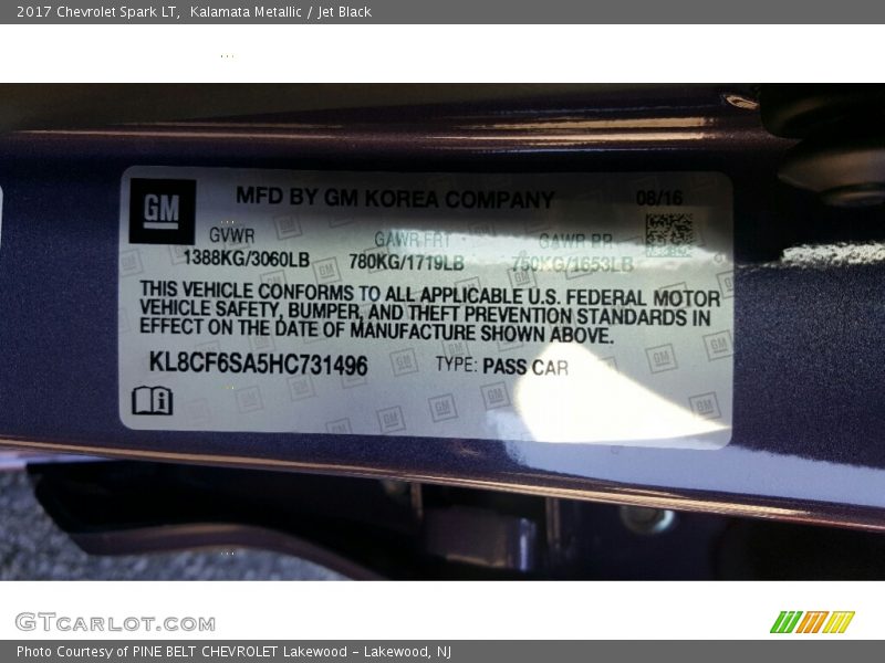Kalamata Metallic / Jet Black 2017 Chevrolet Spark LT