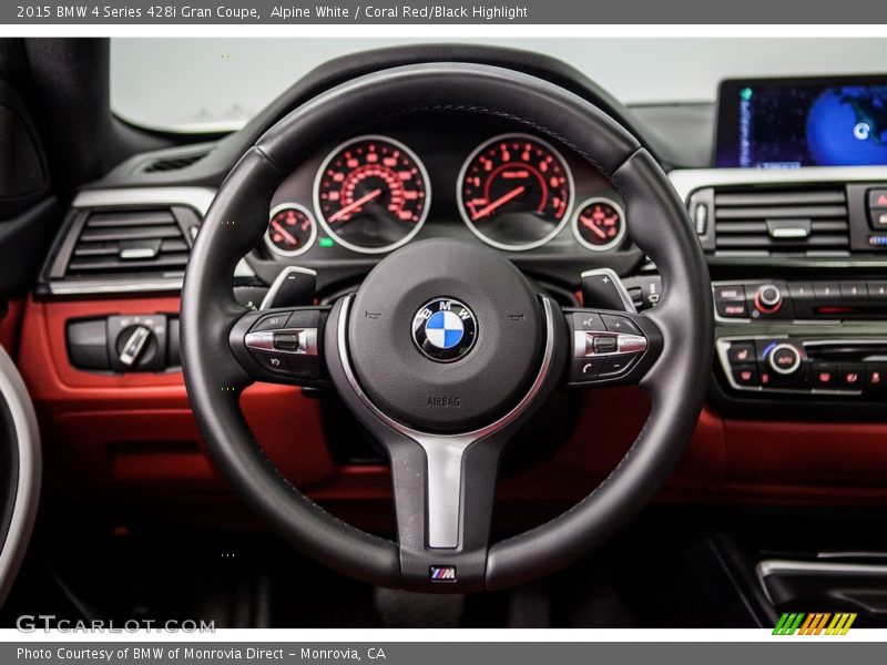 Alpine White / Coral Red/Black Highlight 2015 BMW 4 Series 428i Gran Coupe