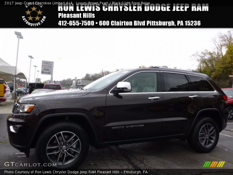 Luxury Brown Pearl / Black/Light Frost Beige 2017 Jeep Grand Cherokee Limited 4x4