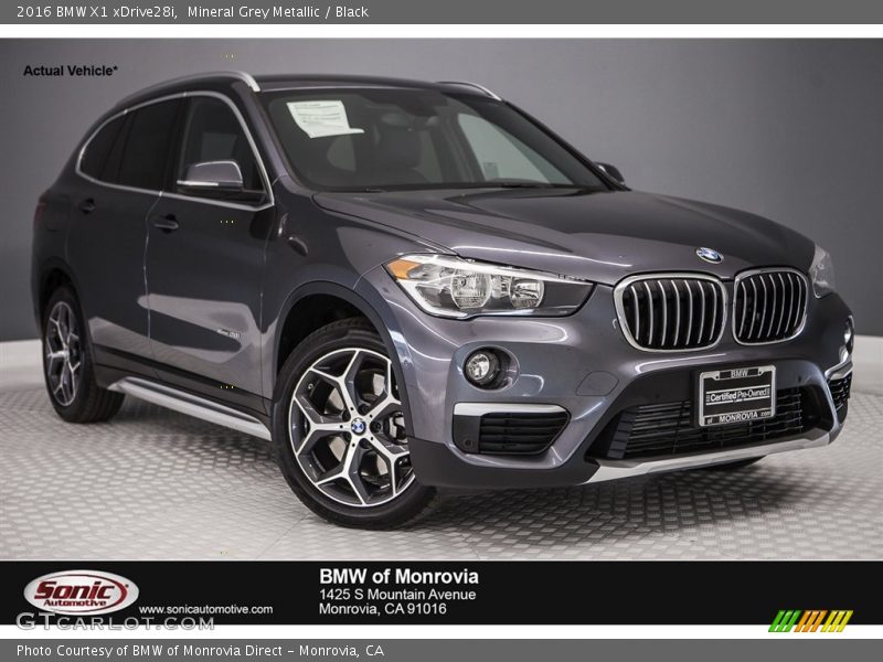 Mineral Grey Metallic / Black 2016 BMW X1 xDrive28i