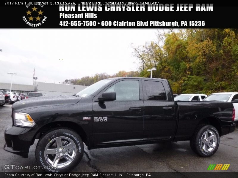 Brilliant Black Crystal Pearl / Black/Diesel Gray 2017 Ram 1500 Express Quad Cab 4x4