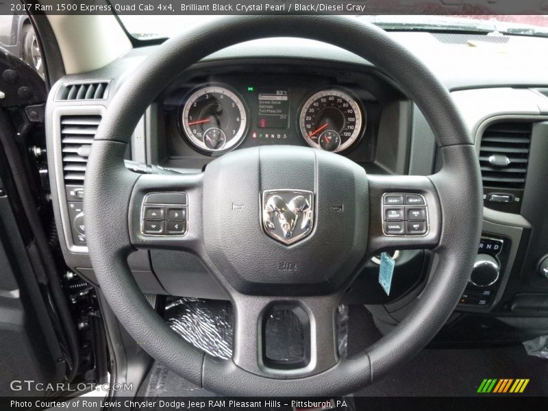 Brilliant Black Crystal Pearl / Black/Diesel Gray 2017 Ram 1500 Express Quad Cab 4x4