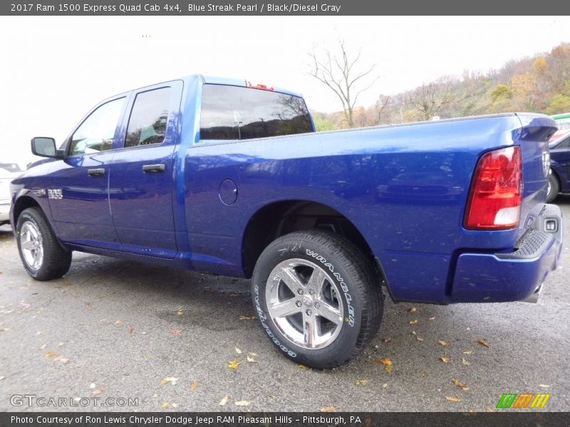 Blue Streak Pearl / Black/Diesel Gray 2017 Ram 1500 Express Quad Cab 4x4