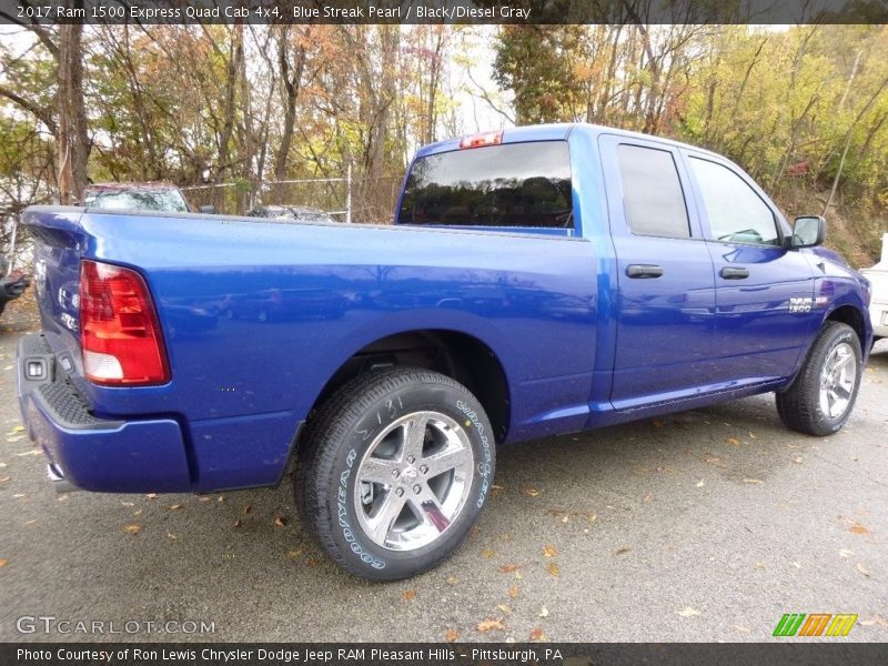 Blue Streak Pearl / Black/Diesel Gray 2017 Ram 1500 Express Quad Cab 4x4