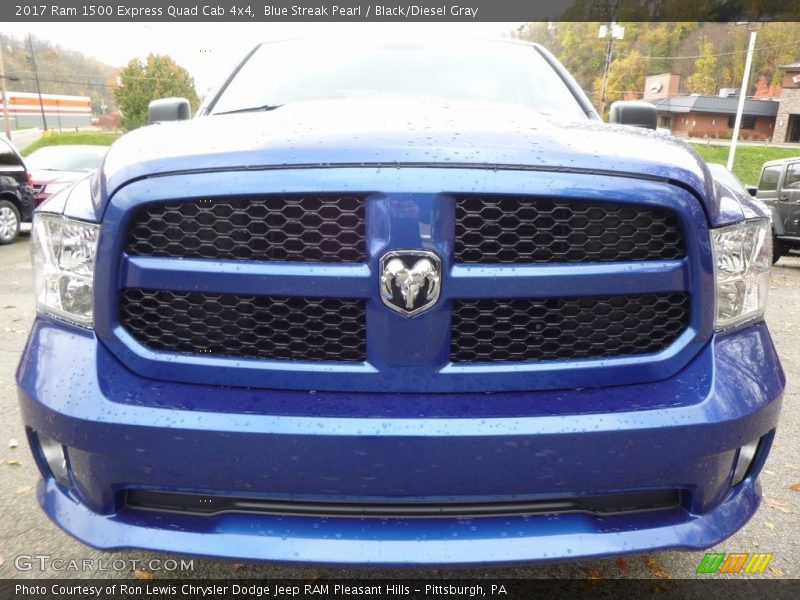 Blue Streak Pearl / Black/Diesel Gray 2017 Ram 1500 Express Quad Cab 4x4