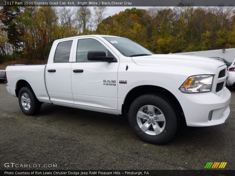 Bright White / Black/Diesel Gray 2017 Ram 1500 Express Quad Cab 4x4