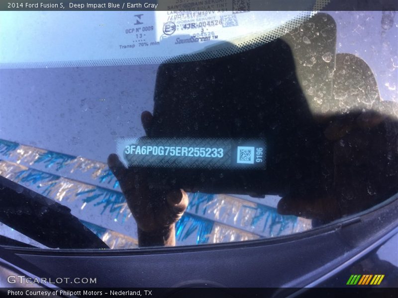 Deep Impact Blue / Earth Gray 2014 Ford Fusion S