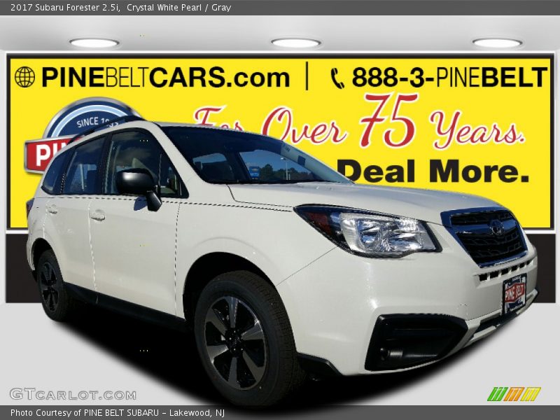 Crystal White Pearl / Gray 2017 Subaru Forester 2.5i