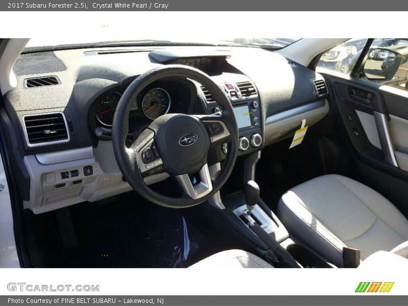 Crystal White Pearl / Gray 2017 Subaru Forester 2.5i