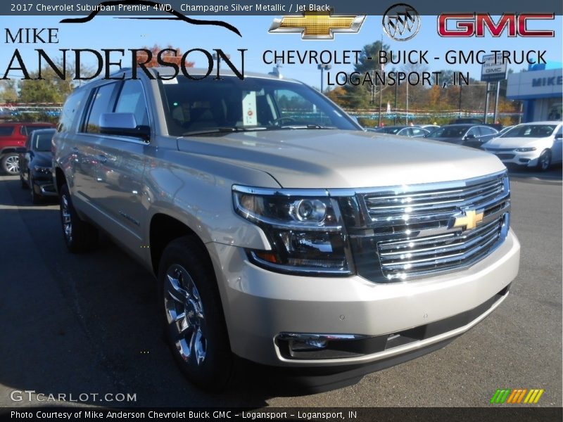 Champagne Silver Metallic / Jet Black 2017 Chevrolet Suburban Premier 4WD
