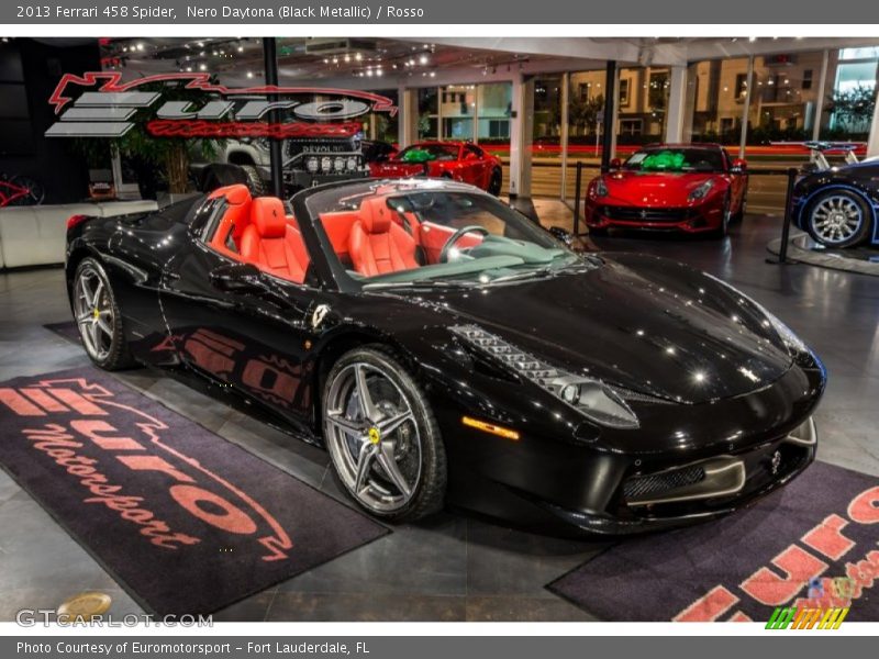 Nero Daytona (Black Metallic) / Rosso 2013 Ferrari 458 Spider