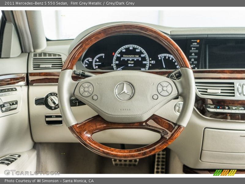 Flint Grey Metallic / Grey/Dark Grey 2011 Mercedes-Benz S 550 Sedan