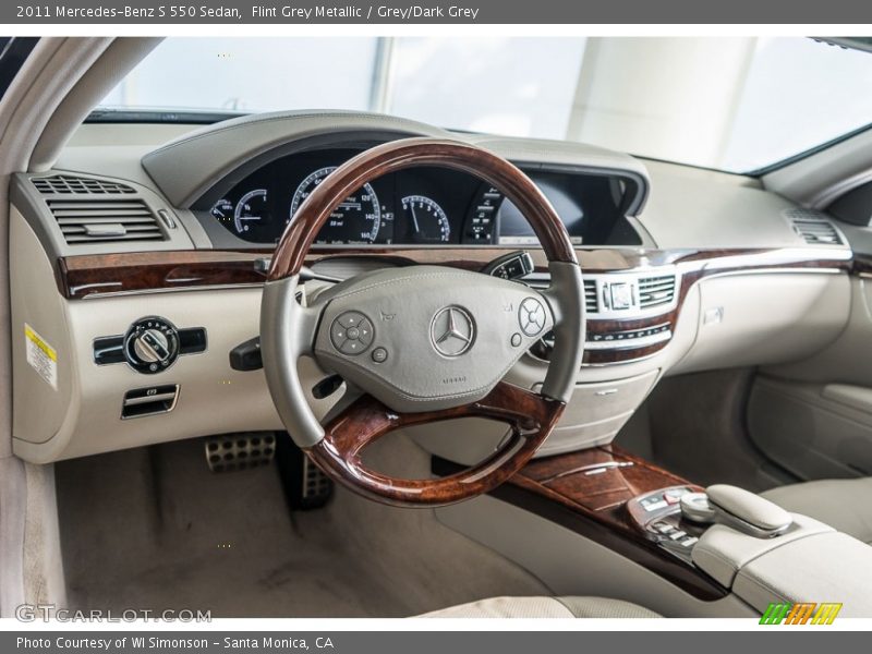 Flint Grey Metallic / Grey/Dark Grey 2011 Mercedes-Benz S 550 Sedan