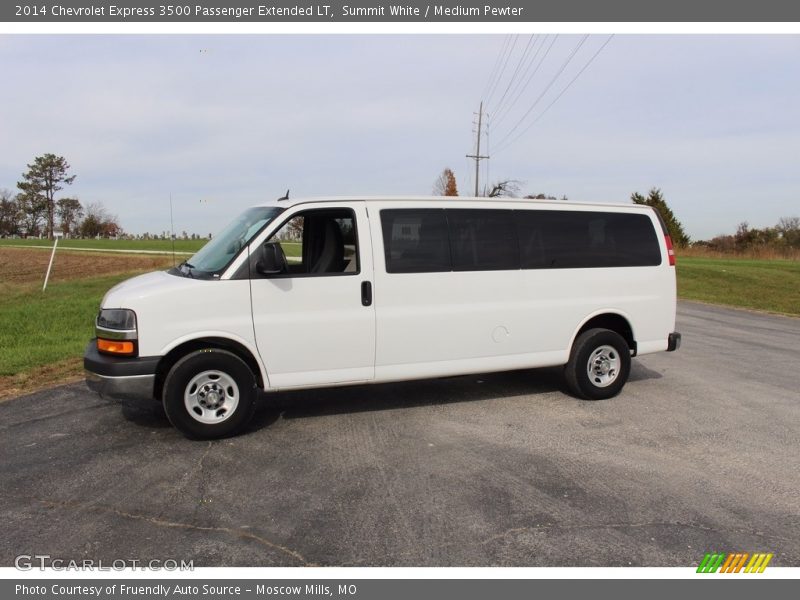 Summit White / Medium Pewter 2014 Chevrolet Express 3500 Passenger Extended LT