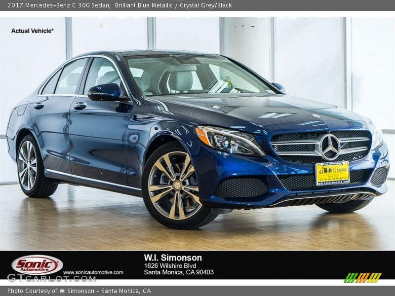 Brilliant Blue Metallic / Crystal Grey/Black 2017 Mercedes-Benz C 300 Sedan