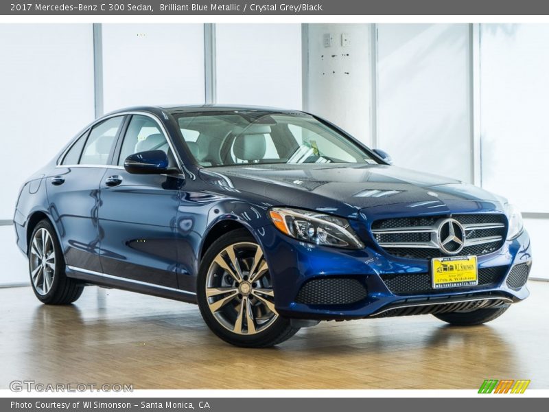 Brilliant Blue Metallic / Crystal Grey/Black 2017 Mercedes-Benz C 300 Sedan