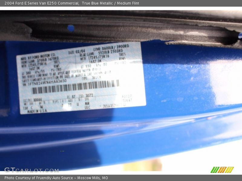 True Blue Metallic / Medium Flint 2004 Ford E Series Van E250 Commercial