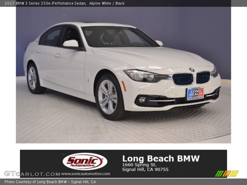 Alpine White / Black 2017 BMW 3 Series 330e iPerfomance Sedan