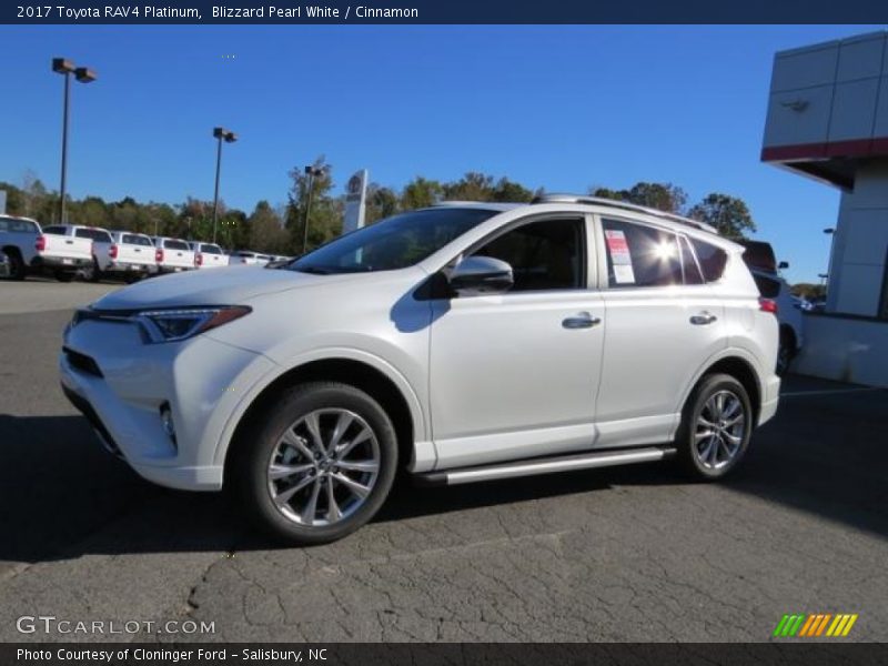 Blizzard Pearl White / Cinnamon 2017 Toyota RAV4 Platinum