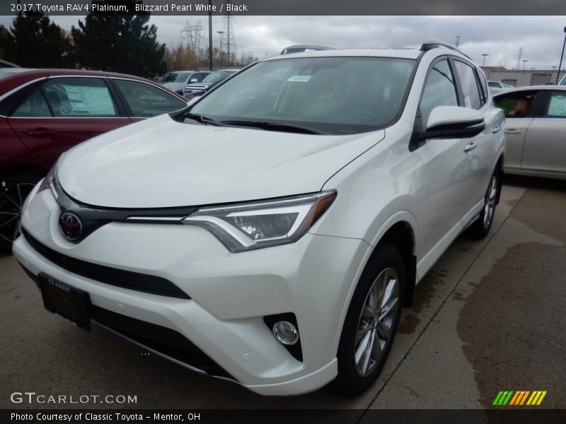 Blizzard Pearl White / Black 2017 Toyota RAV4 Platinum