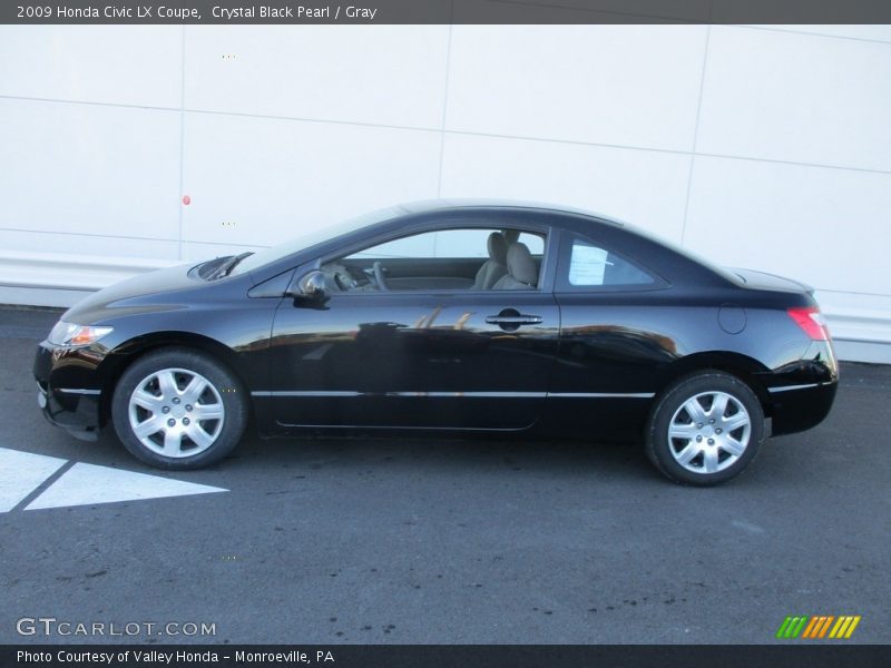 Crystal Black Pearl / Gray 2009 Honda Civic LX Coupe