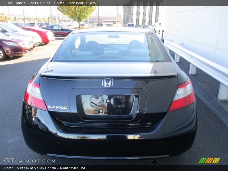 Crystal Black Pearl / Gray 2009 Honda Civic LX Coupe