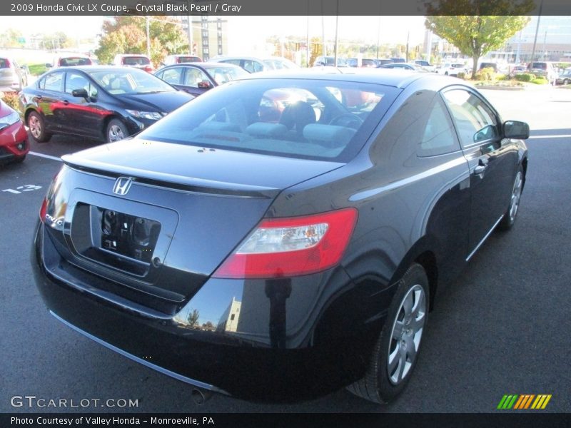 Crystal Black Pearl / Gray 2009 Honda Civic LX Coupe