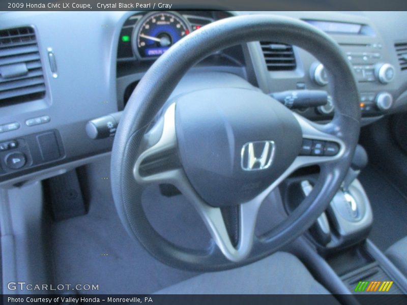 Crystal Black Pearl / Gray 2009 Honda Civic LX Coupe