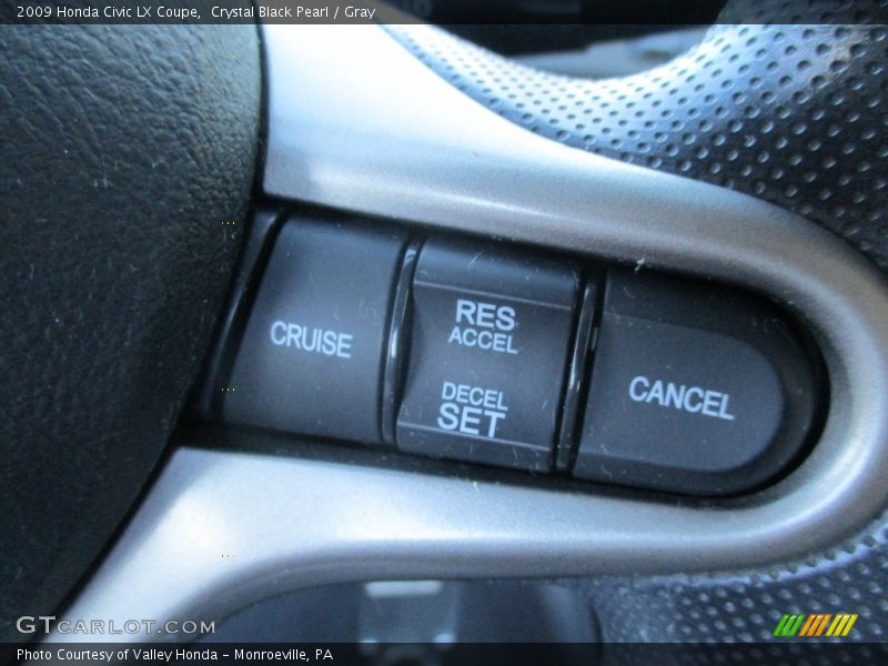 Crystal Black Pearl / Gray 2009 Honda Civic LX Coupe