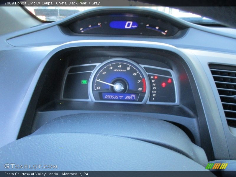 Crystal Black Pearl / Gray 2009 Honda Civic LX Coupe
