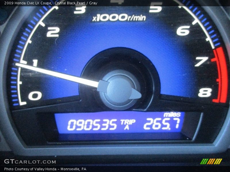 Crystal Black Pearl / Gray 2009 Honda Civic LX Coupe
